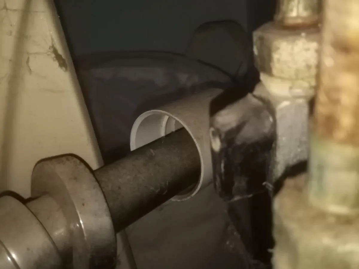 Close-up of completed plumbing repair work