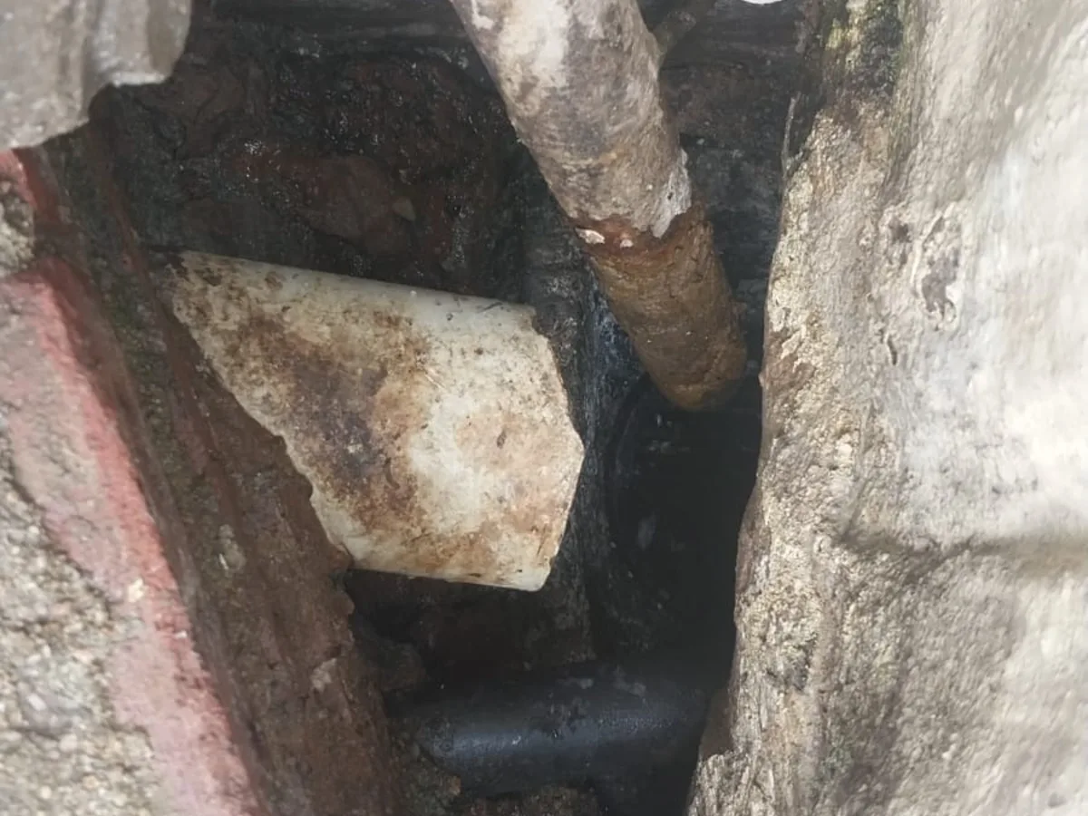 Close-up of completed plumbing repair work