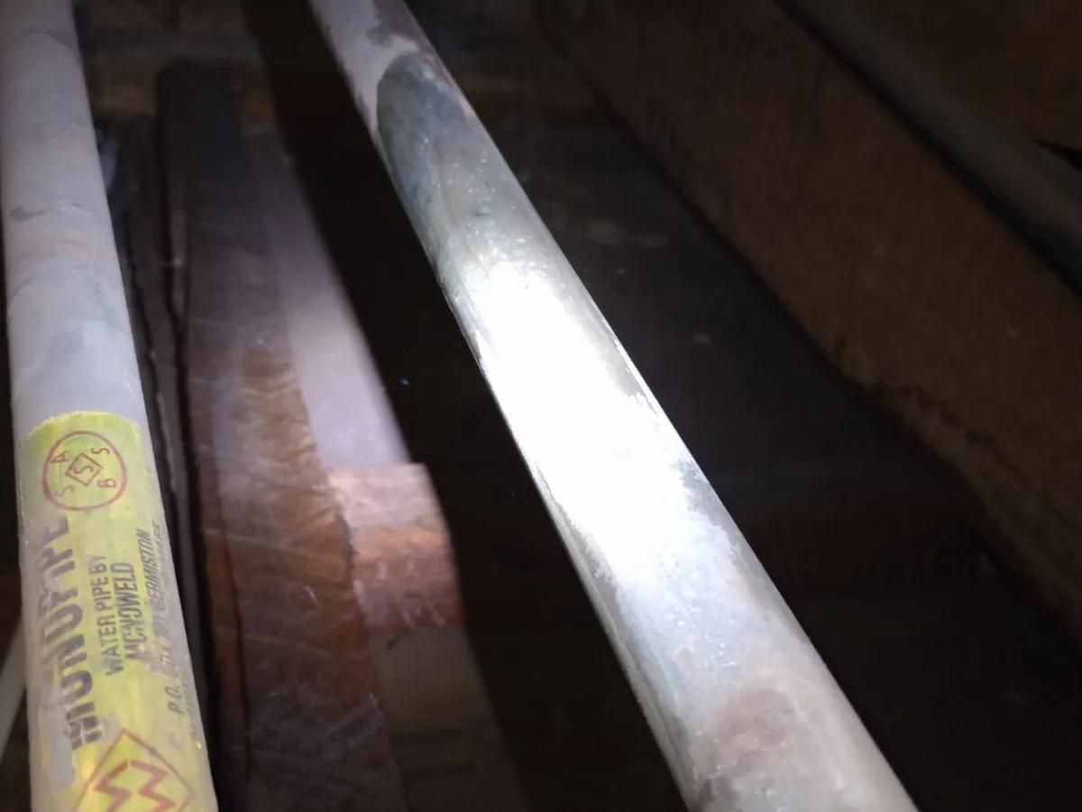 Close-up of completed plumbing repair work