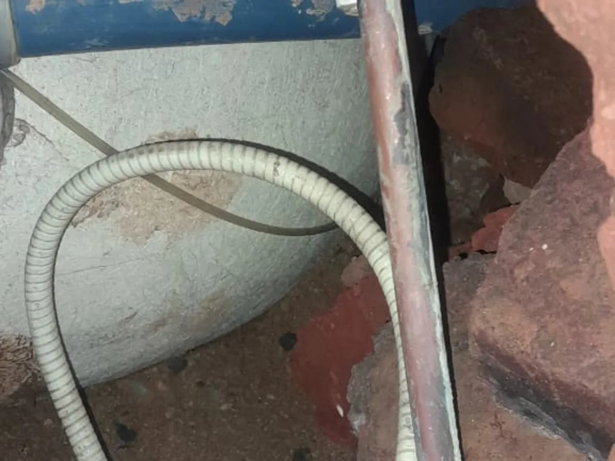 Close-up of completed plumbing repair work
