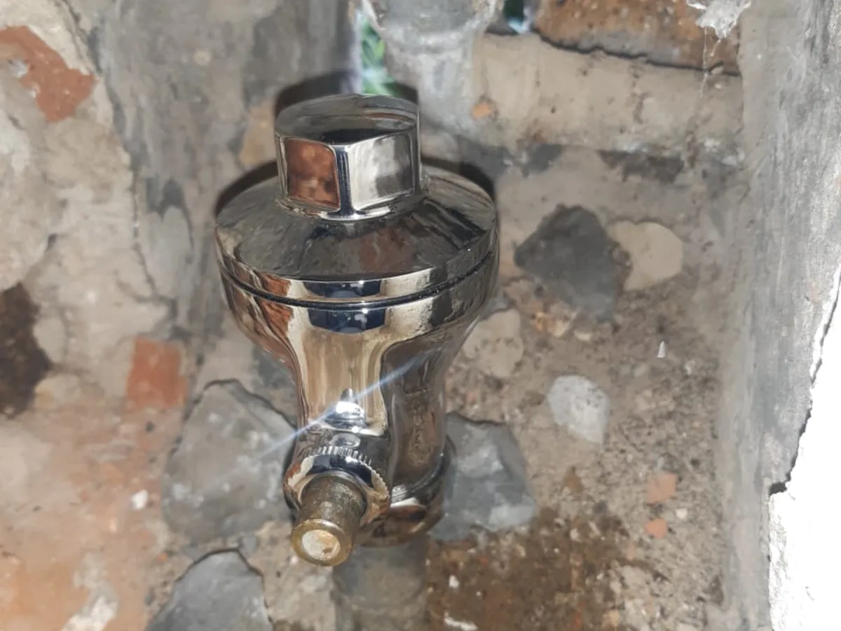 Close-up of completed plumbing repair work
