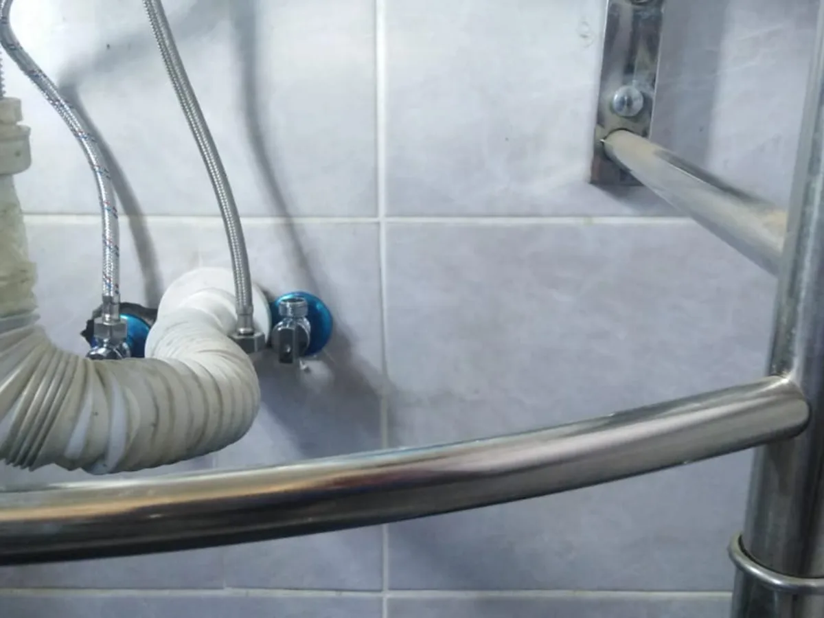 Close-up of completed plumbing repair work