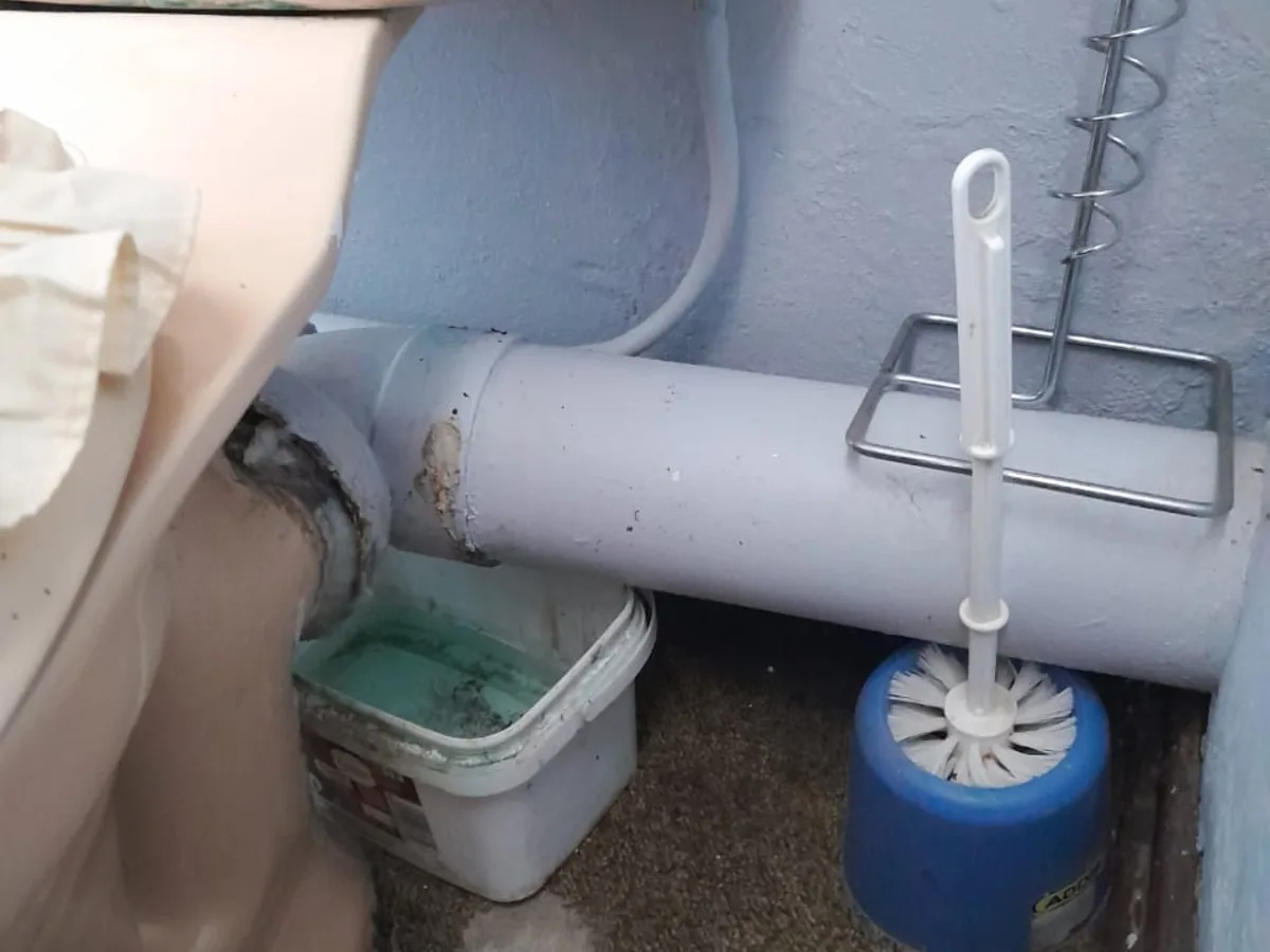 Close-up of completed plumbing repair work