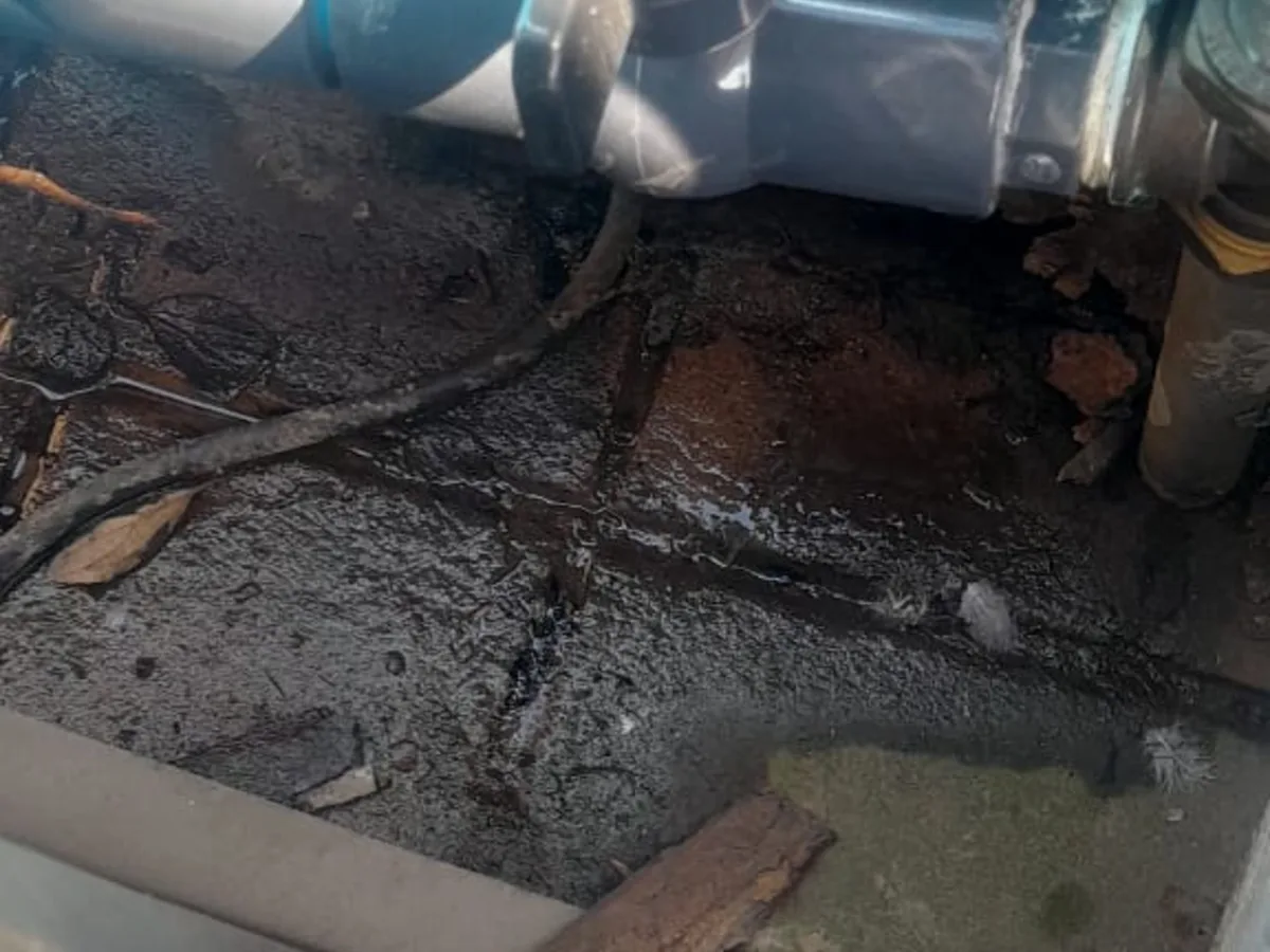 Close-up of completed plumbing repair work