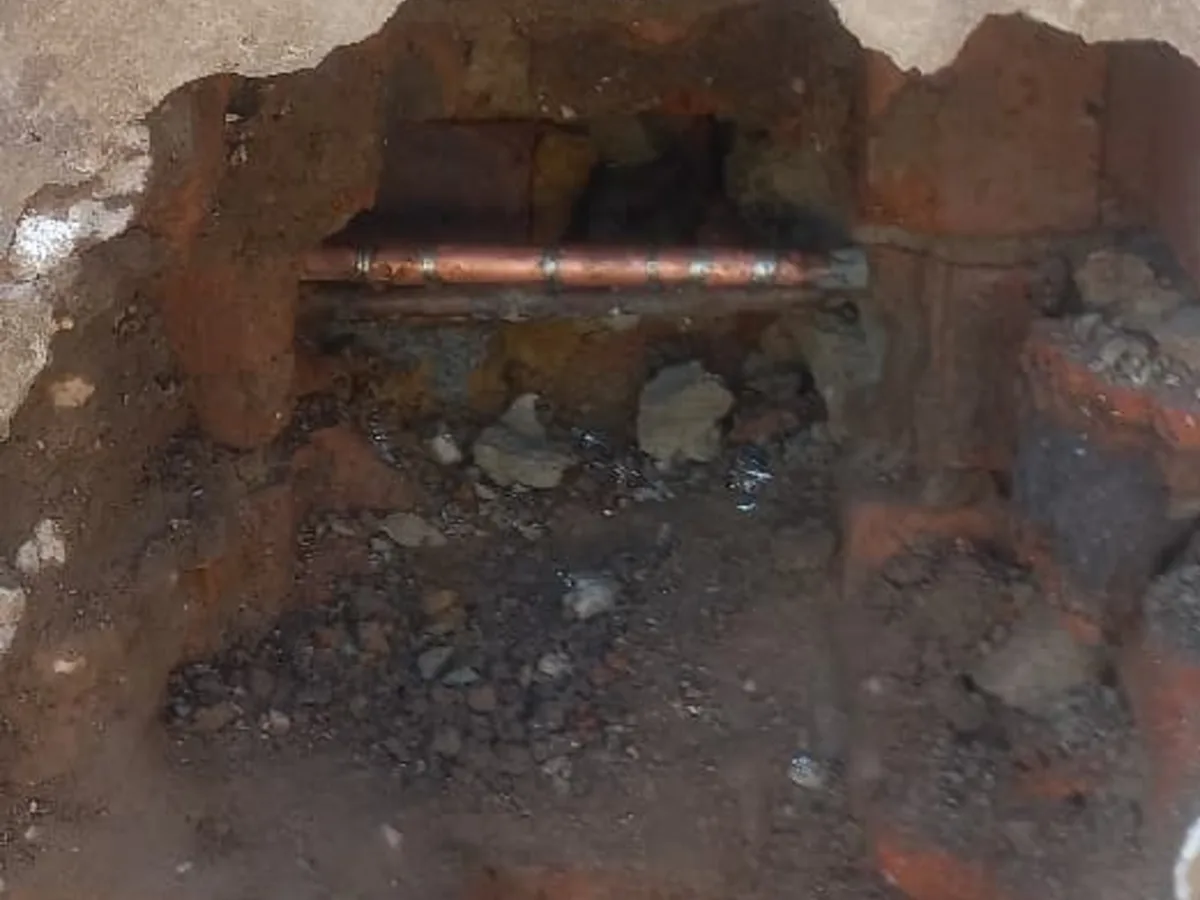 Close-up of completed plumbing repair work