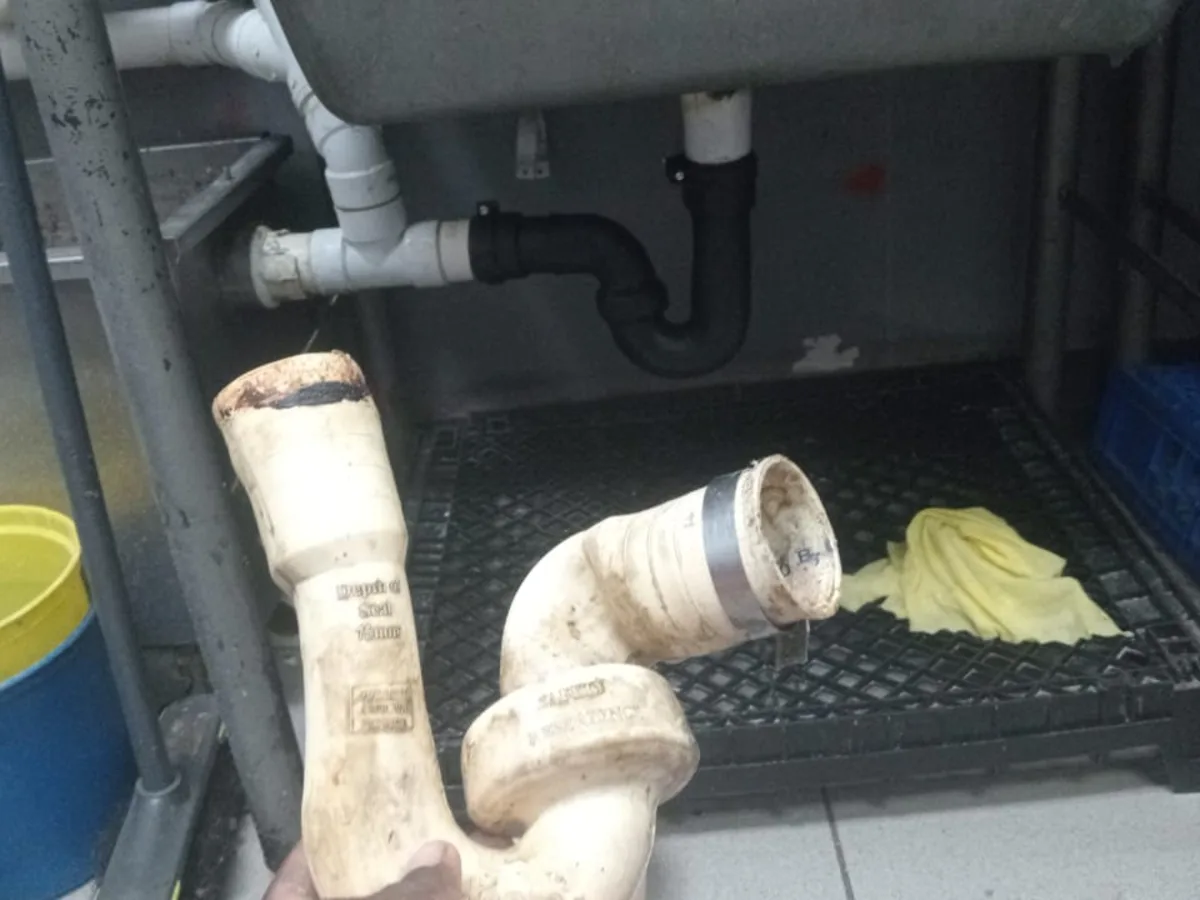 Close-up of completed plumbing repair work