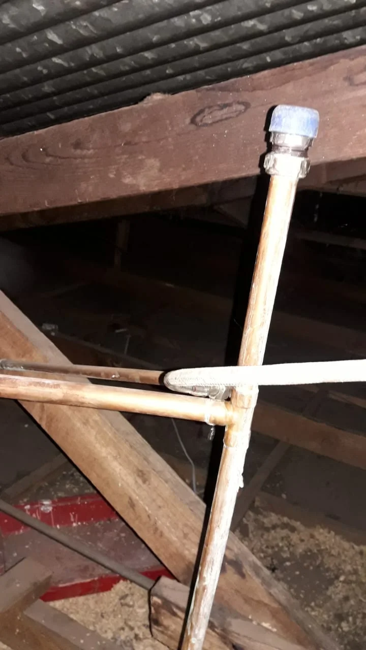 Close-up of completed plumbing repair work