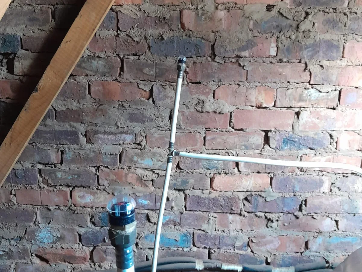 Close-up of completed plumbing repair work