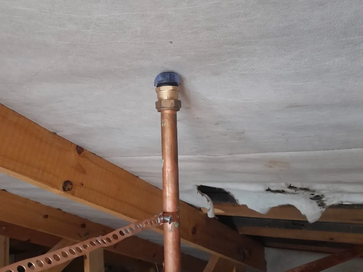 Close-up of completed plumbing repair work