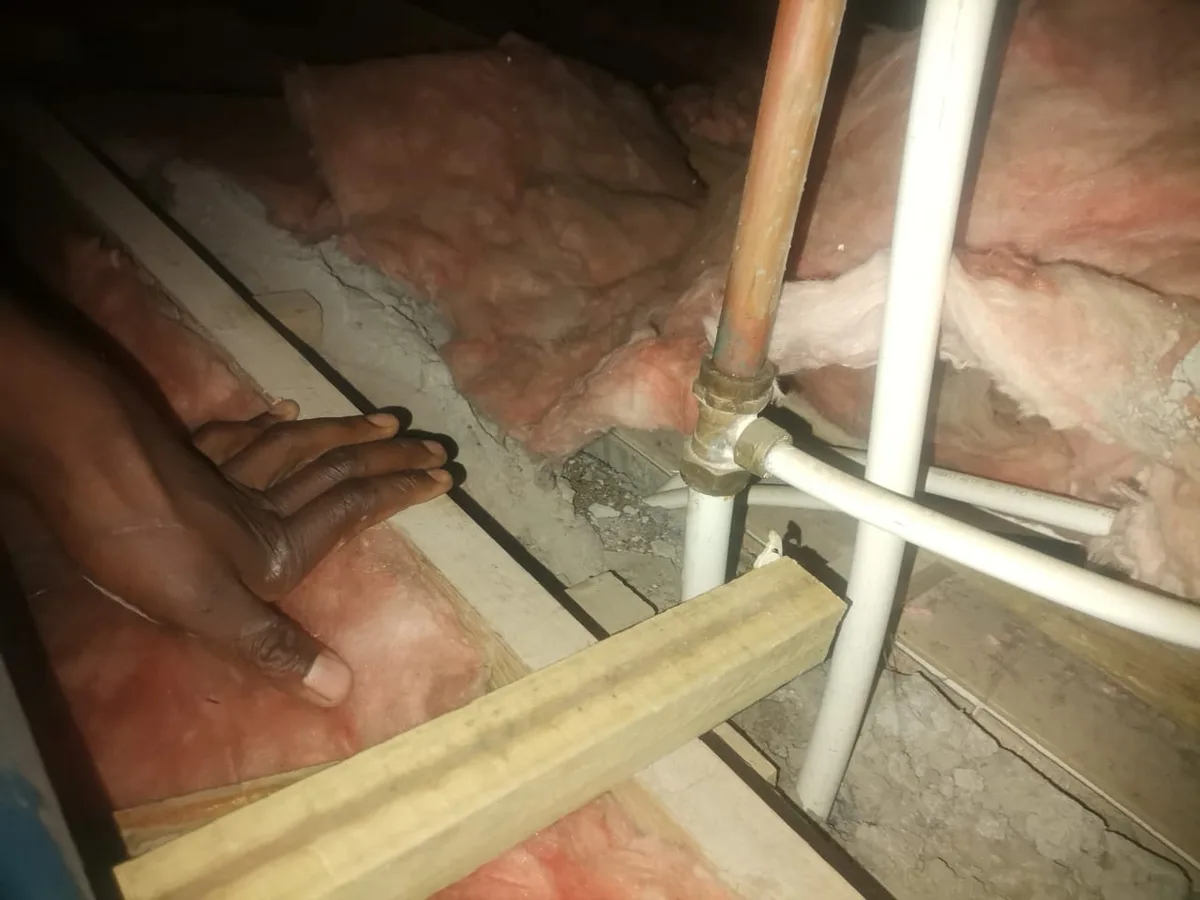 Close-up of completed plumbing repair work