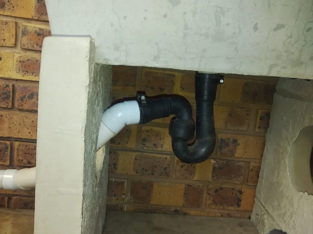 Close-up of completed plumbing repair work