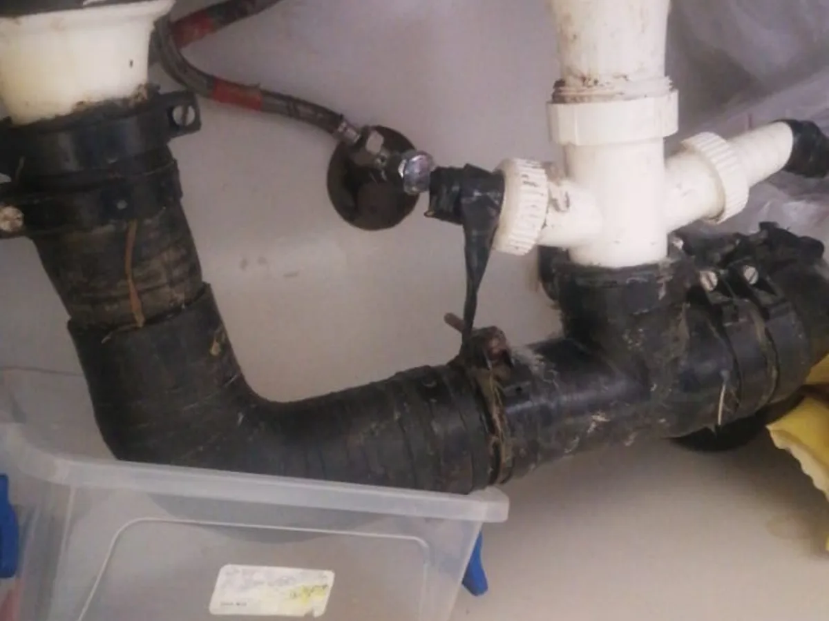 Close-up of completed plumbing repair work