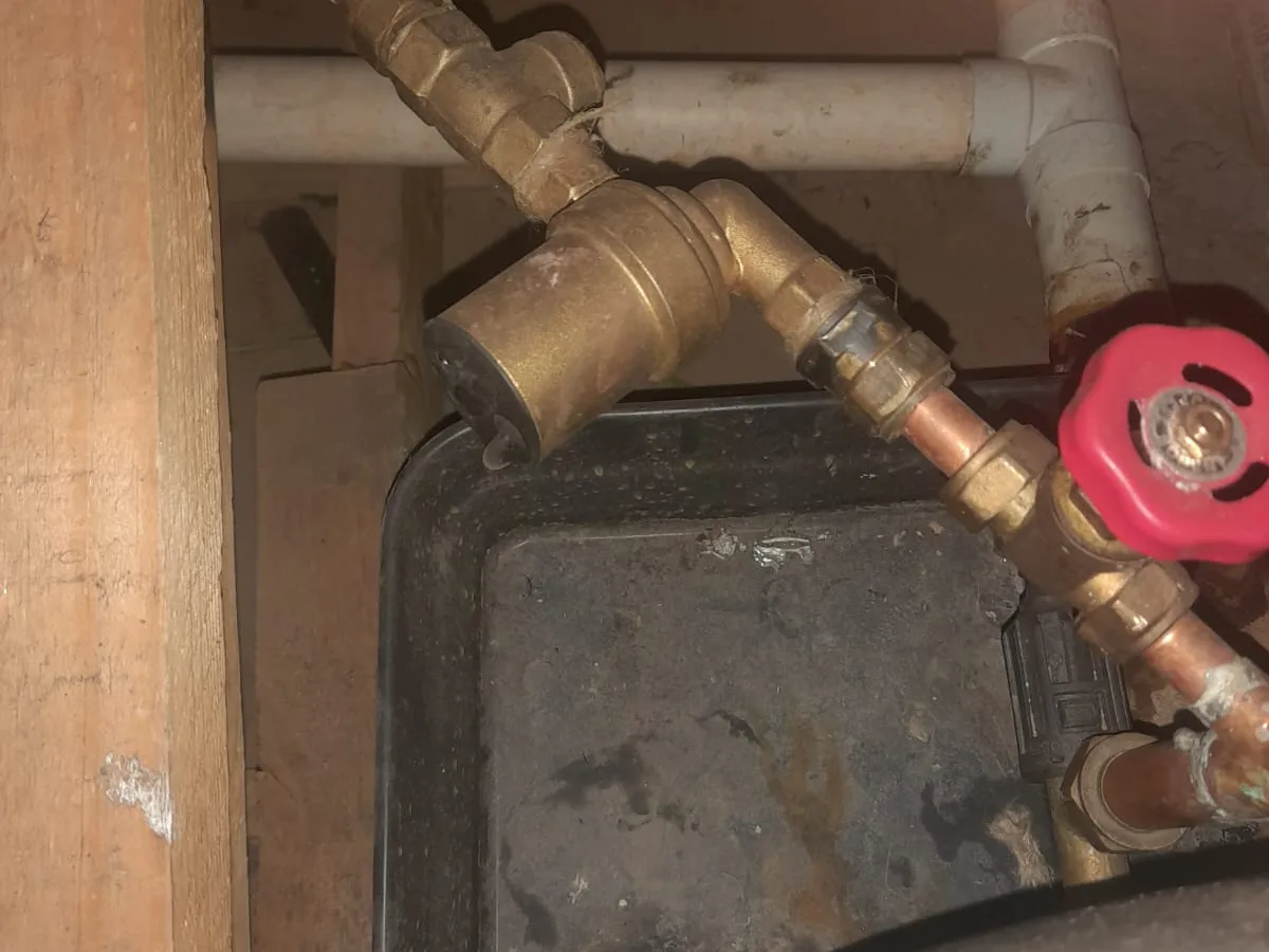 Close-up of completed plumbing repair work