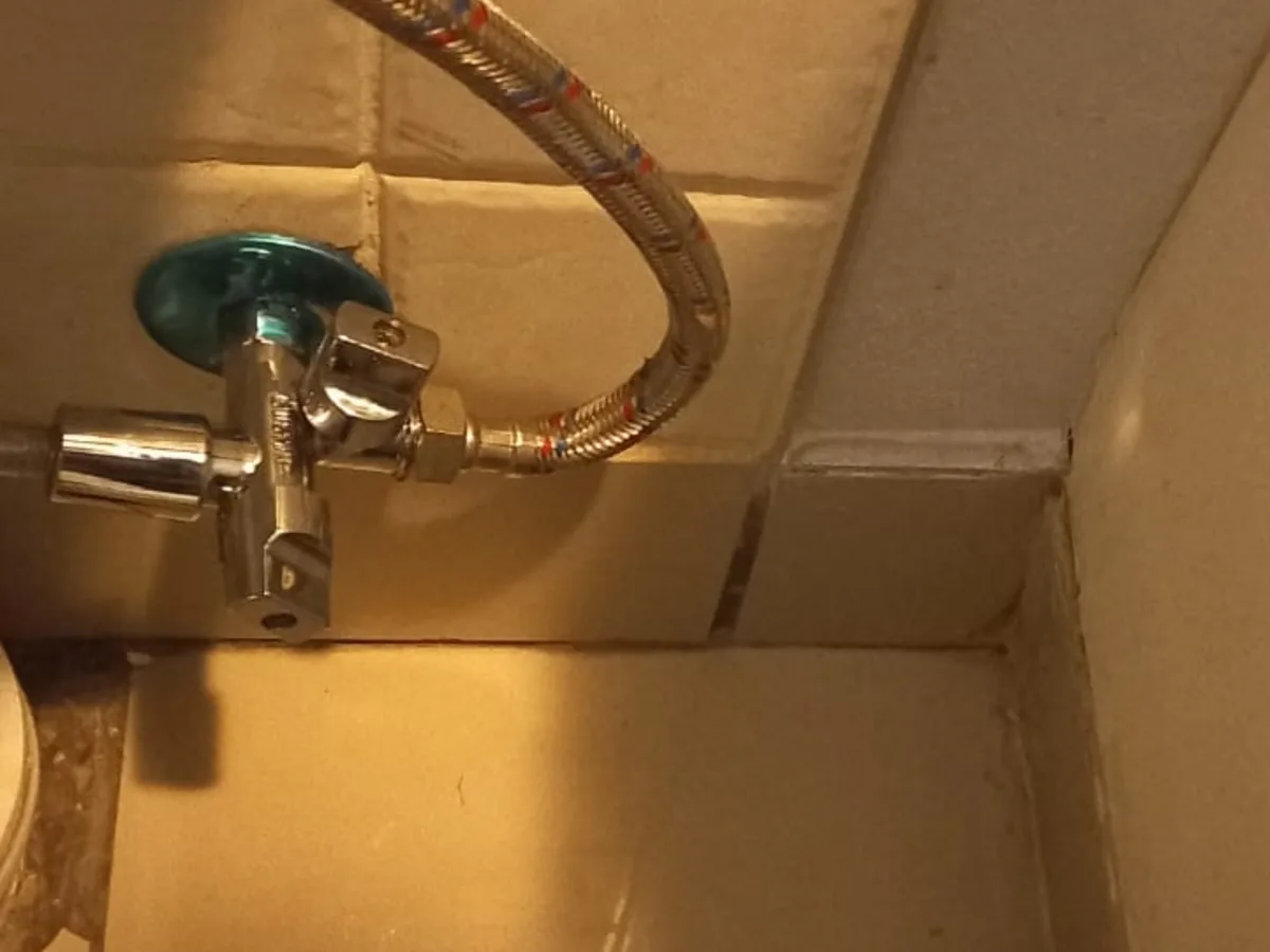 Close-up of completed plumbing repair work