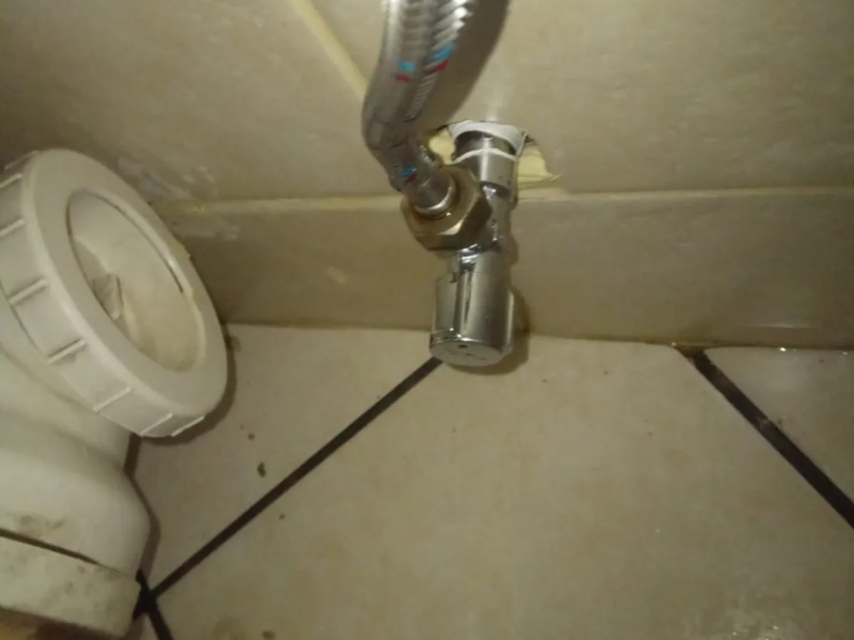 Close-up of completed plumbing repair work