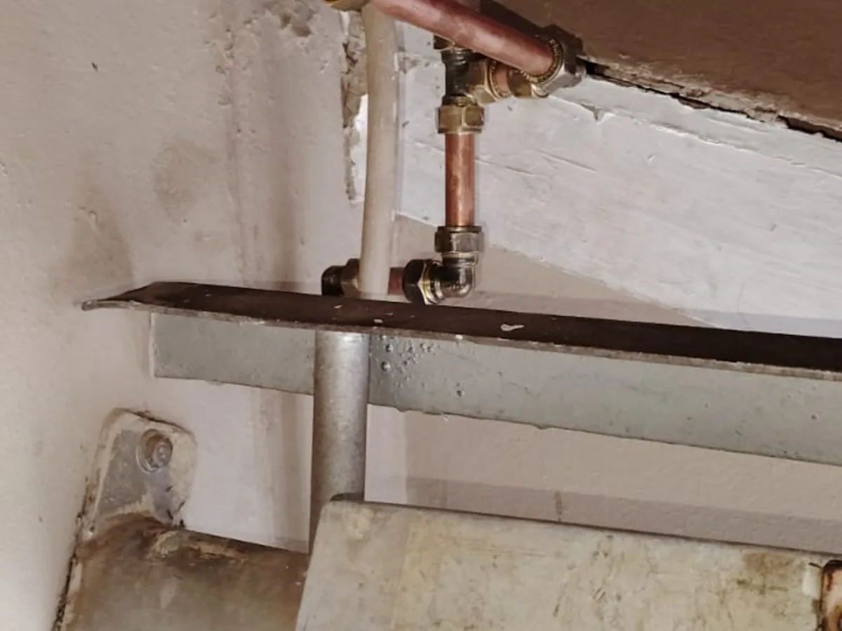 Close-up of completed plumbing repair work