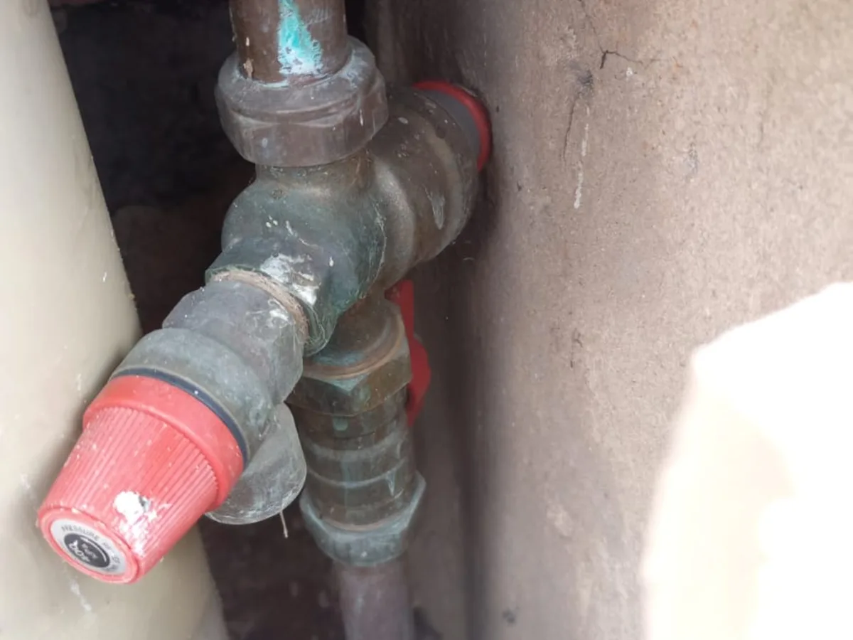 Close-up of completed plumbing repair work
