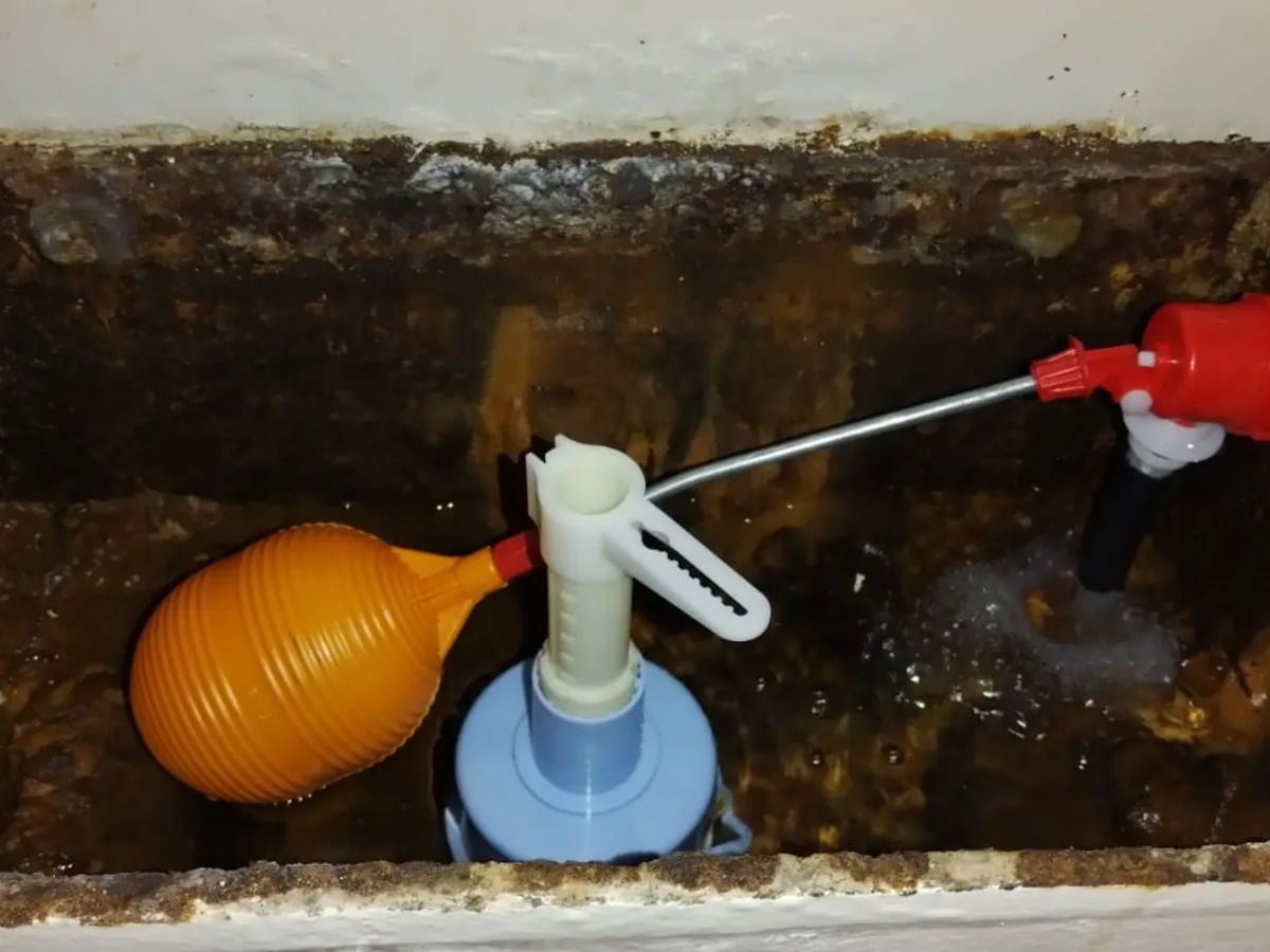 Close-up of completed plumbing repair work