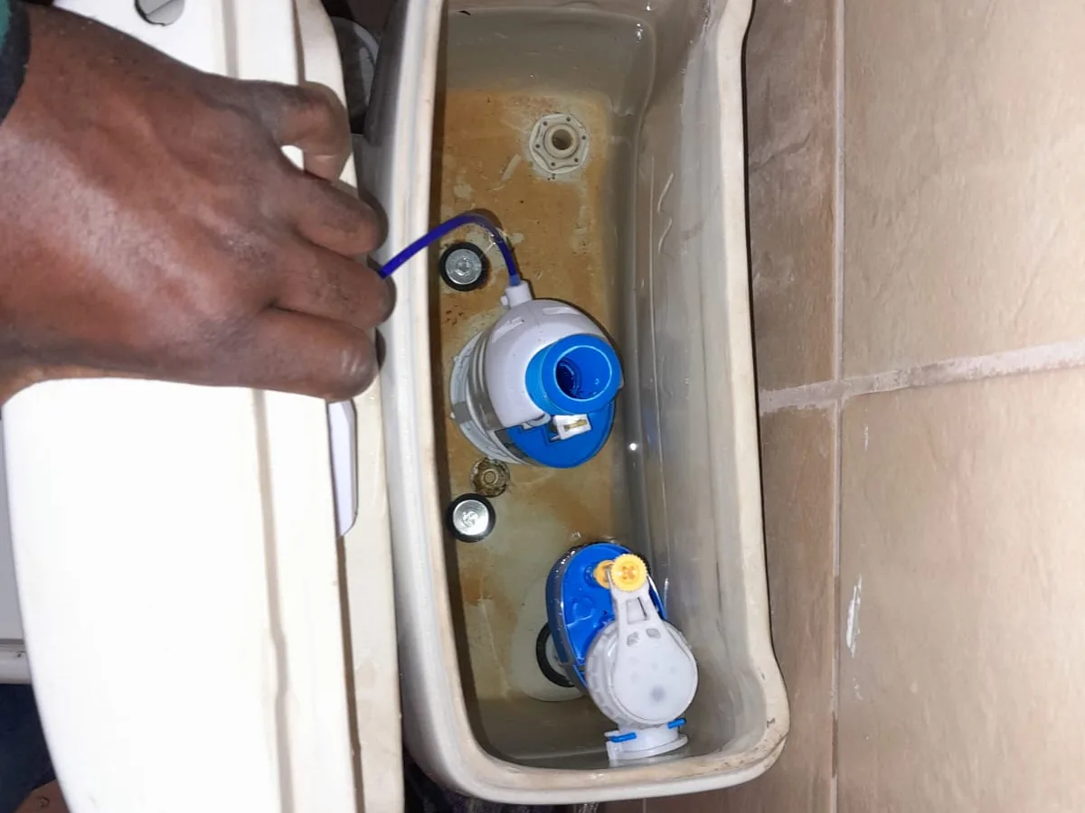Close-up of completed plumbing repair work