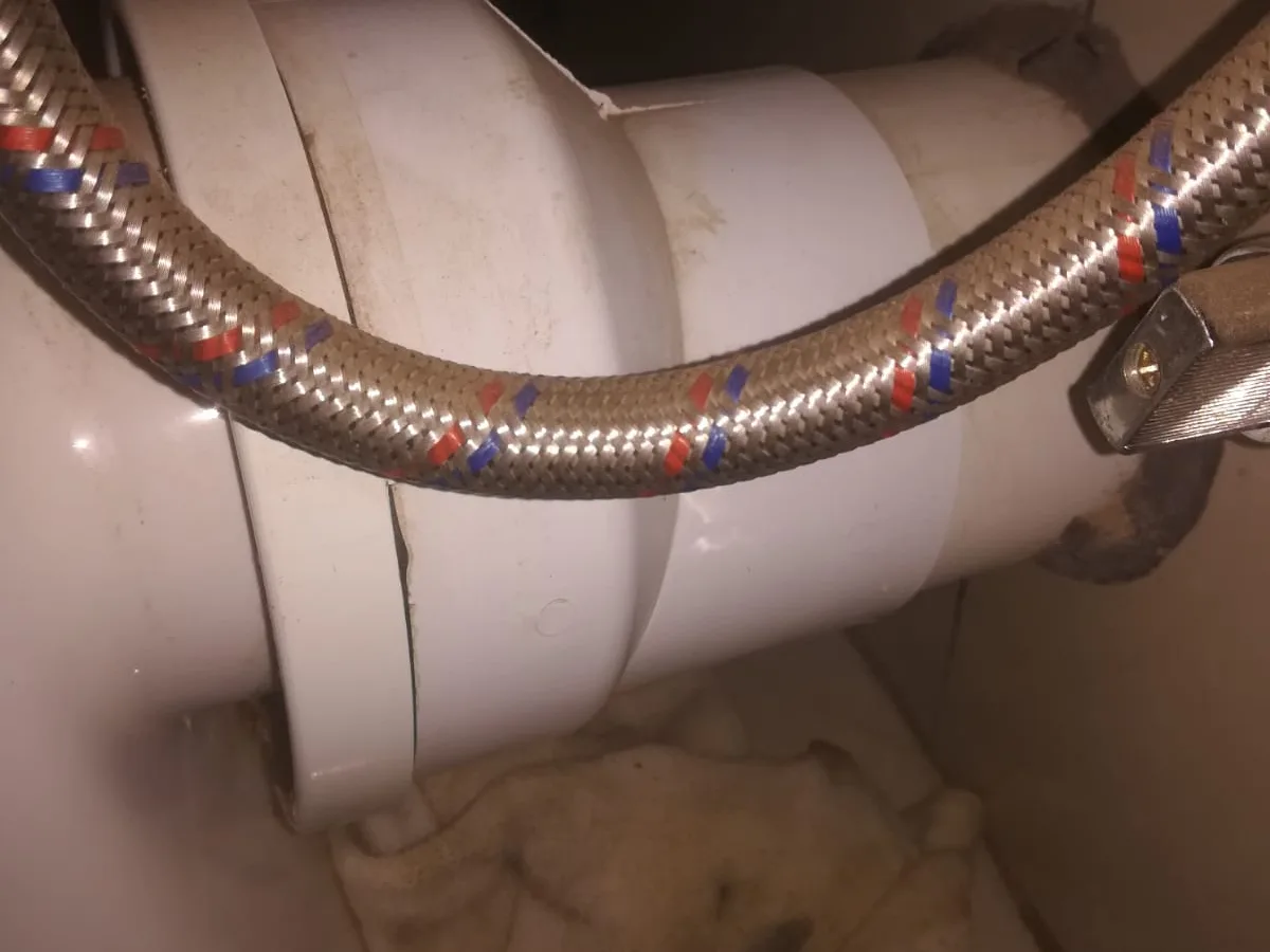 Close-up of completed plumbing repair work