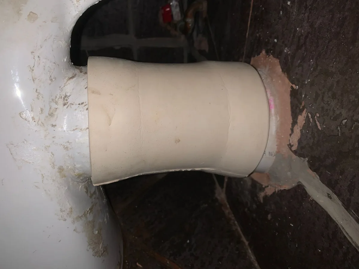 Close-up of completed plumbing repair work