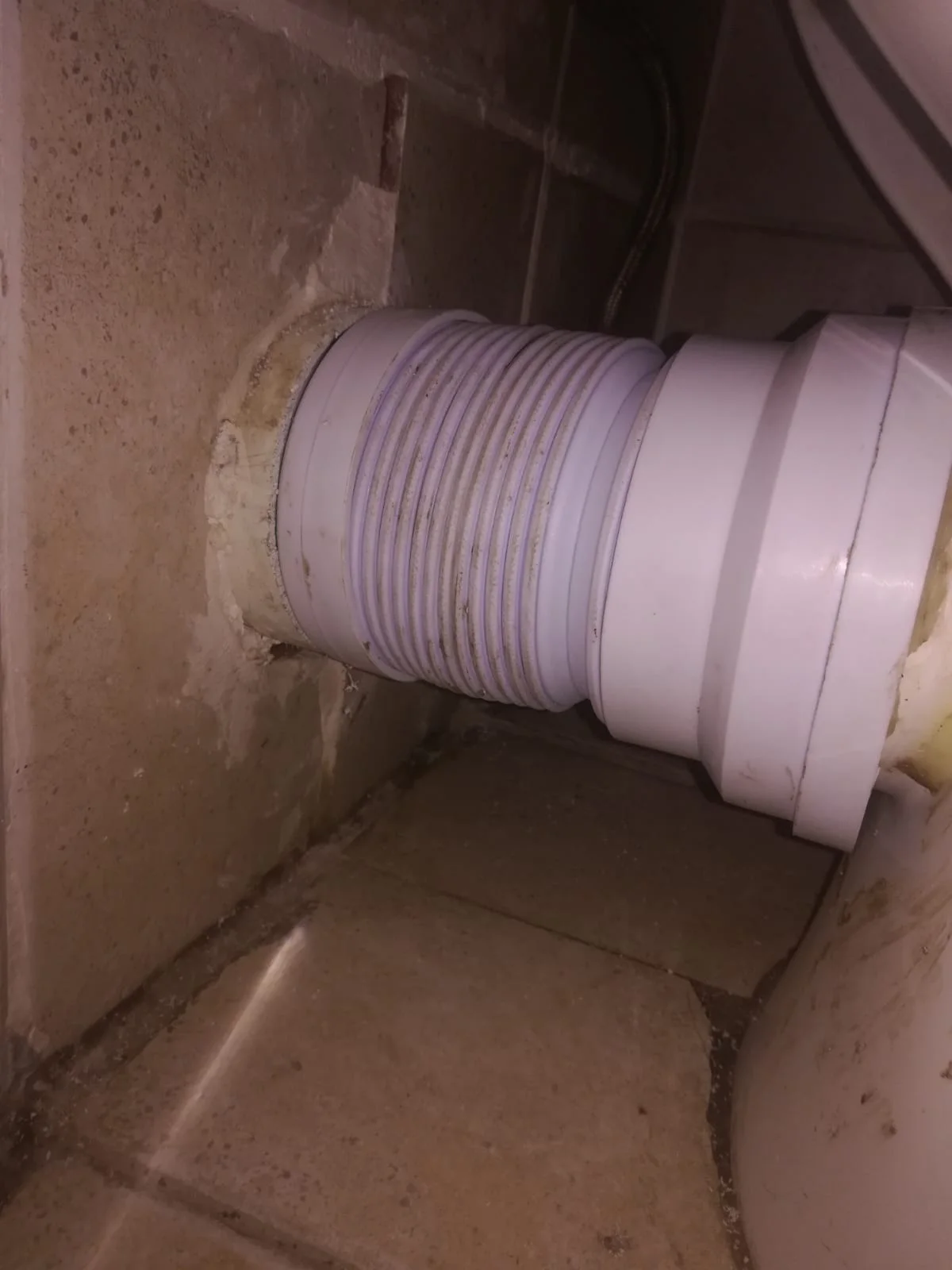 Close-up of completed plumbing repair work