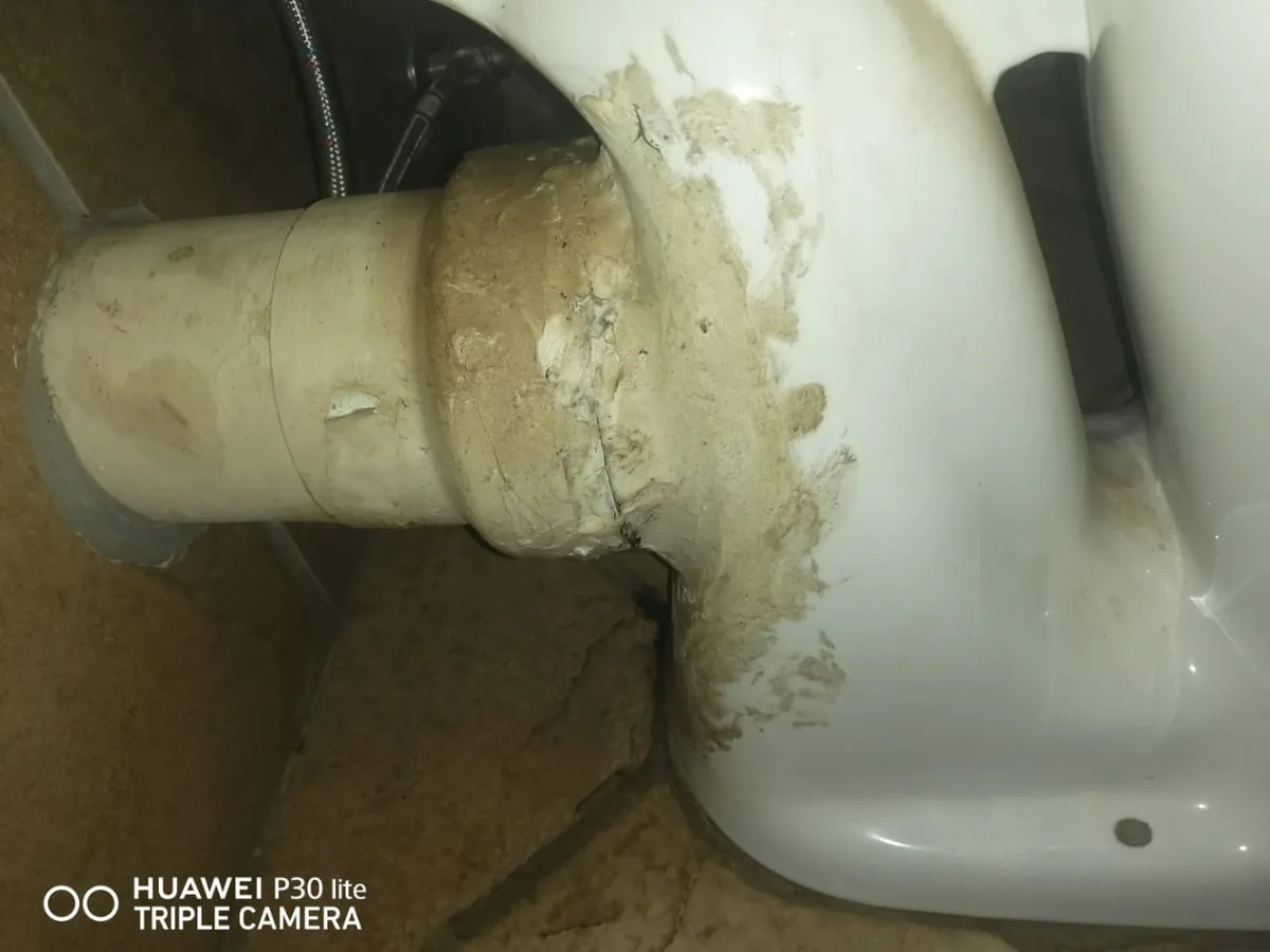Close-up of completed plumbing repair work