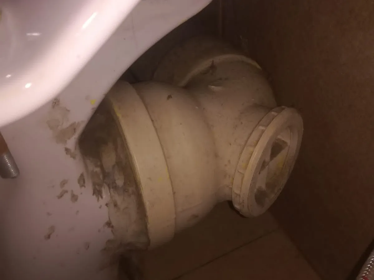 Close-up of completed plumbing repair work