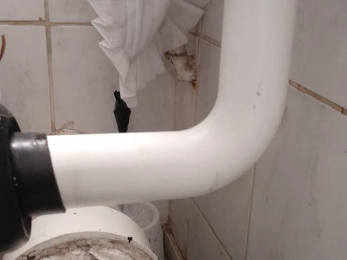 Close-up of completed plumbing repair work