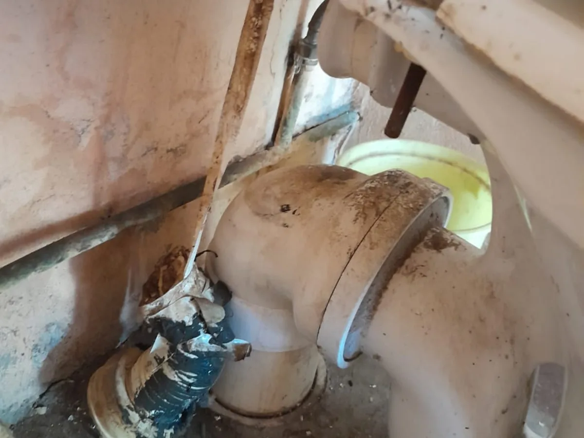 Close-up of completed plumbing repair work