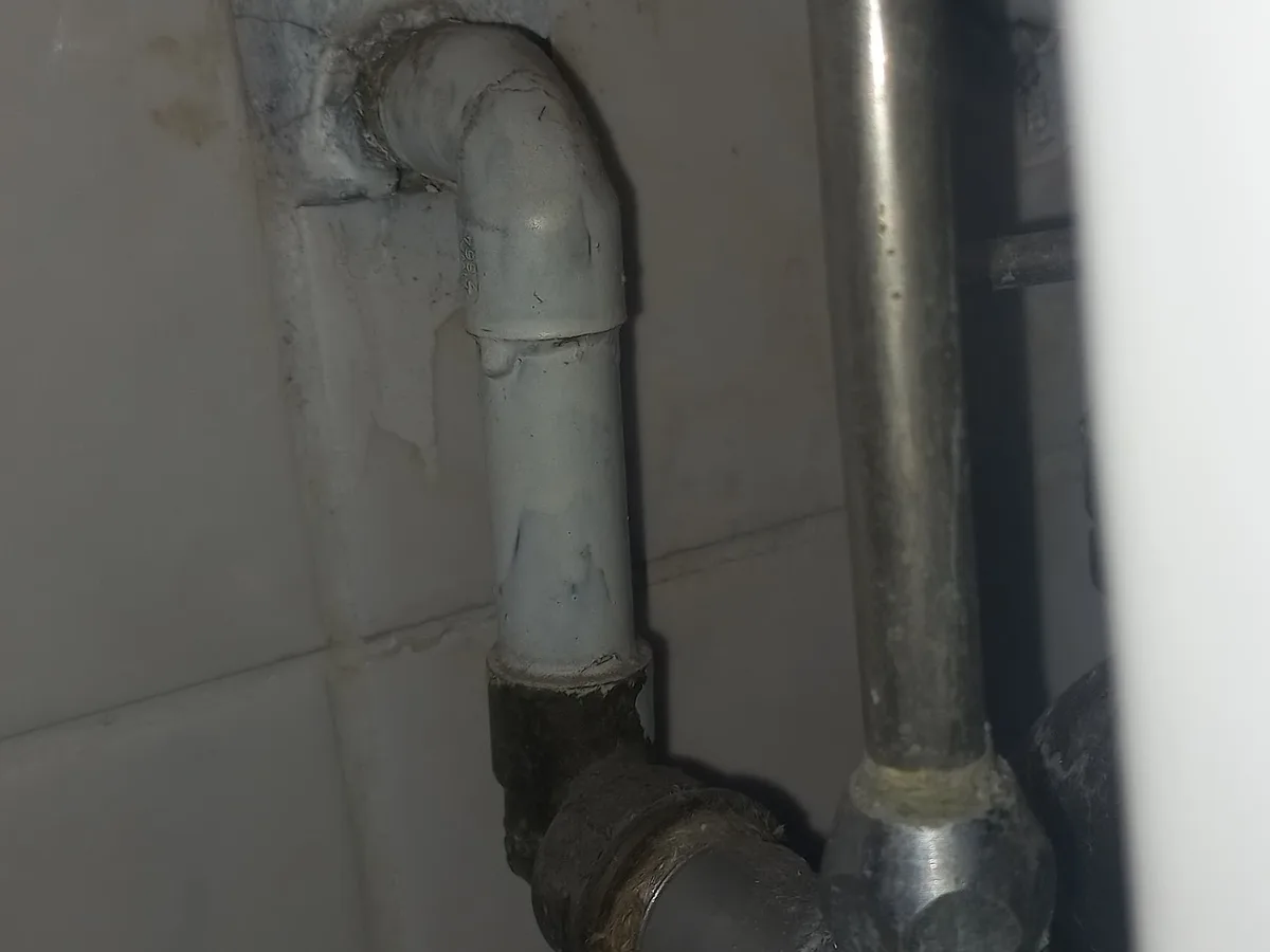 Close-up of completed plumbing repair work