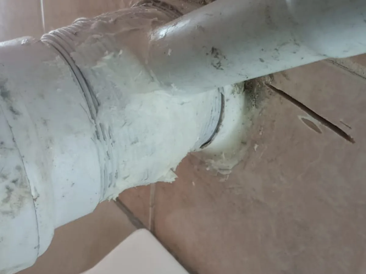 Close-up of completed plumbing repair work