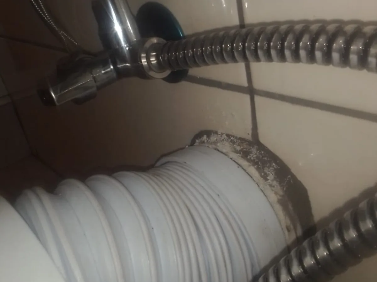 Close-up of completed plumbing repair work