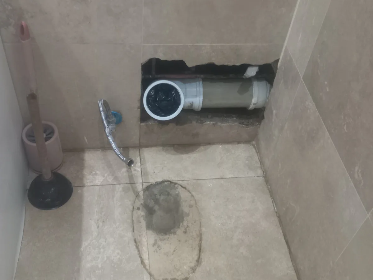 Close-up of completed plumbing repair work