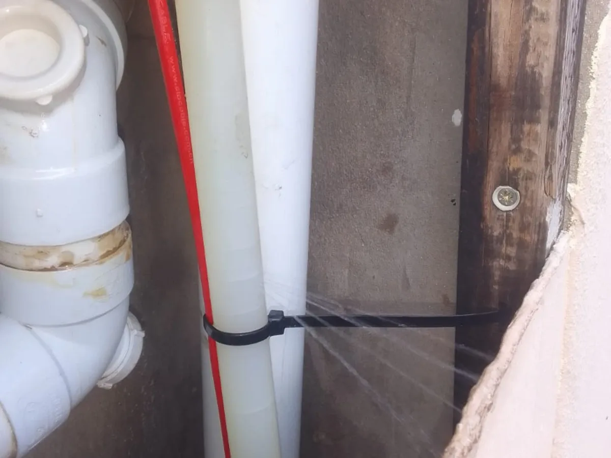 Close-up of completed plumbing repair work