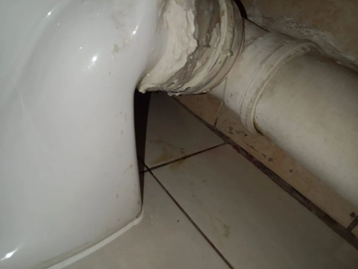 Close-up of completed plumbing repair work