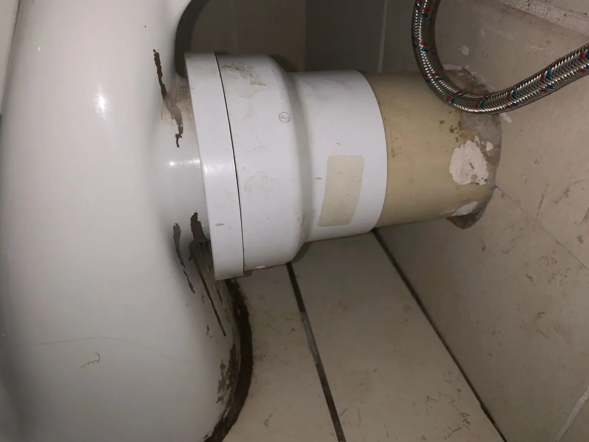 Close-up of completed plumbing repair work