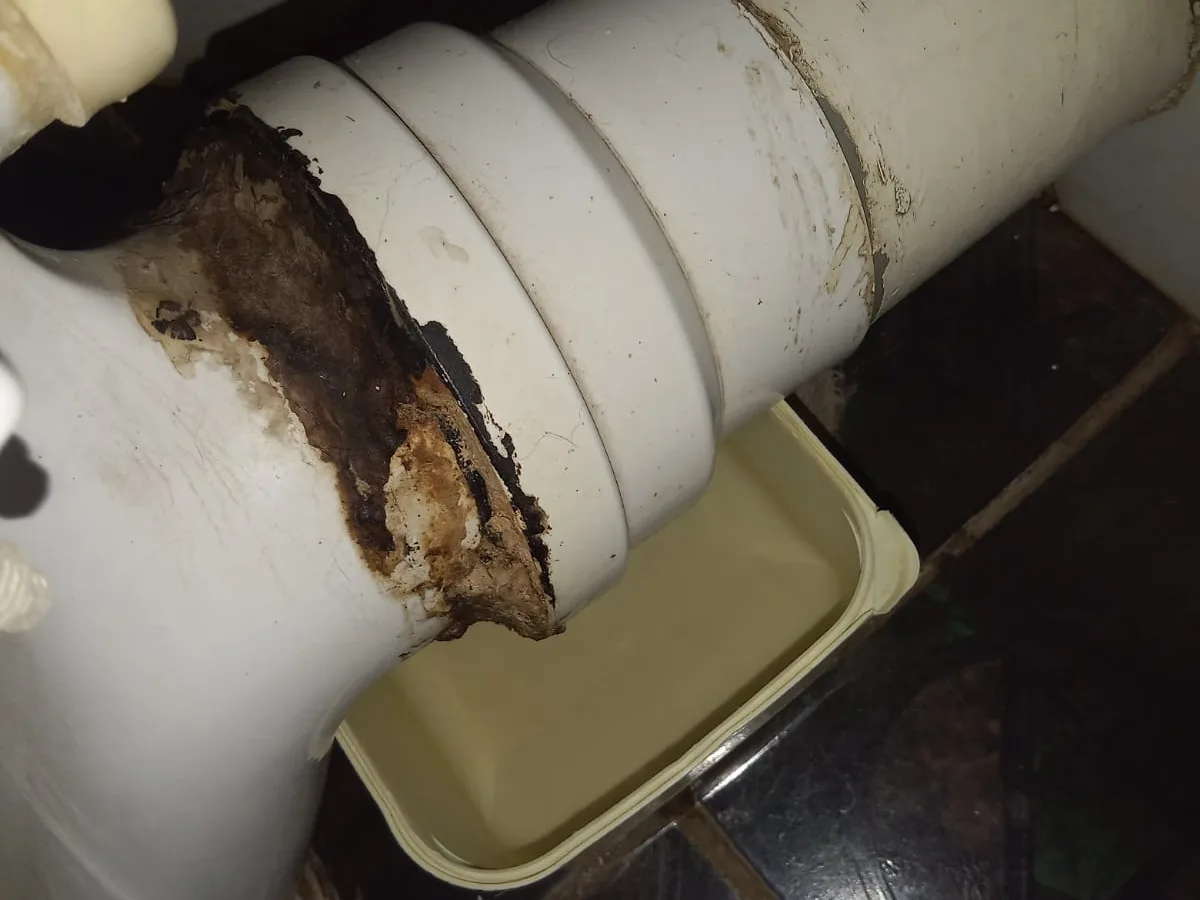 Close-up of completed plumbing repair work