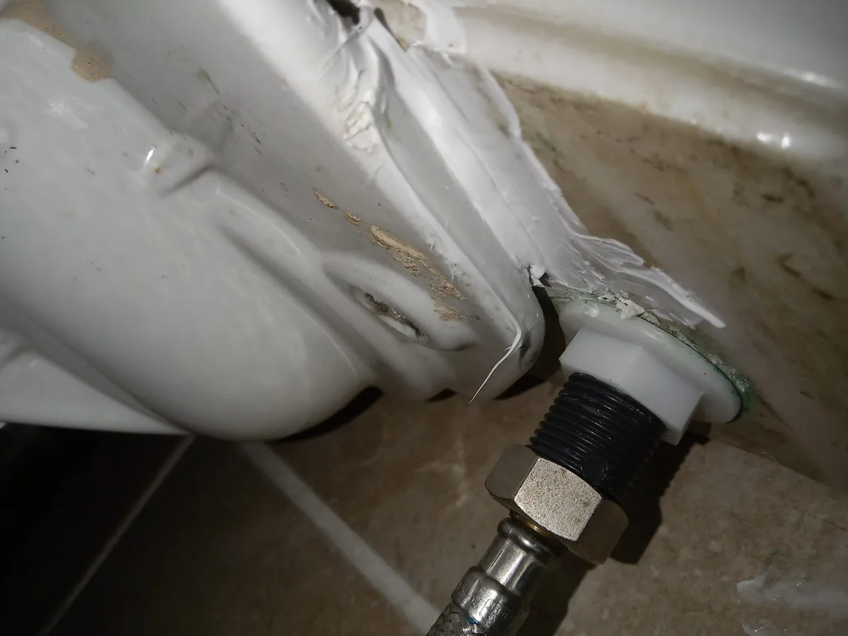 Close-up of completed plumbing repair work
