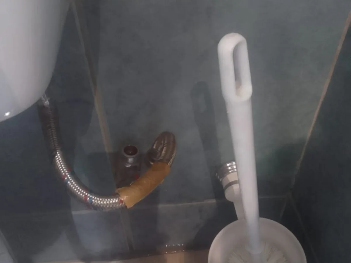 Close-up of completed plumbing repair work