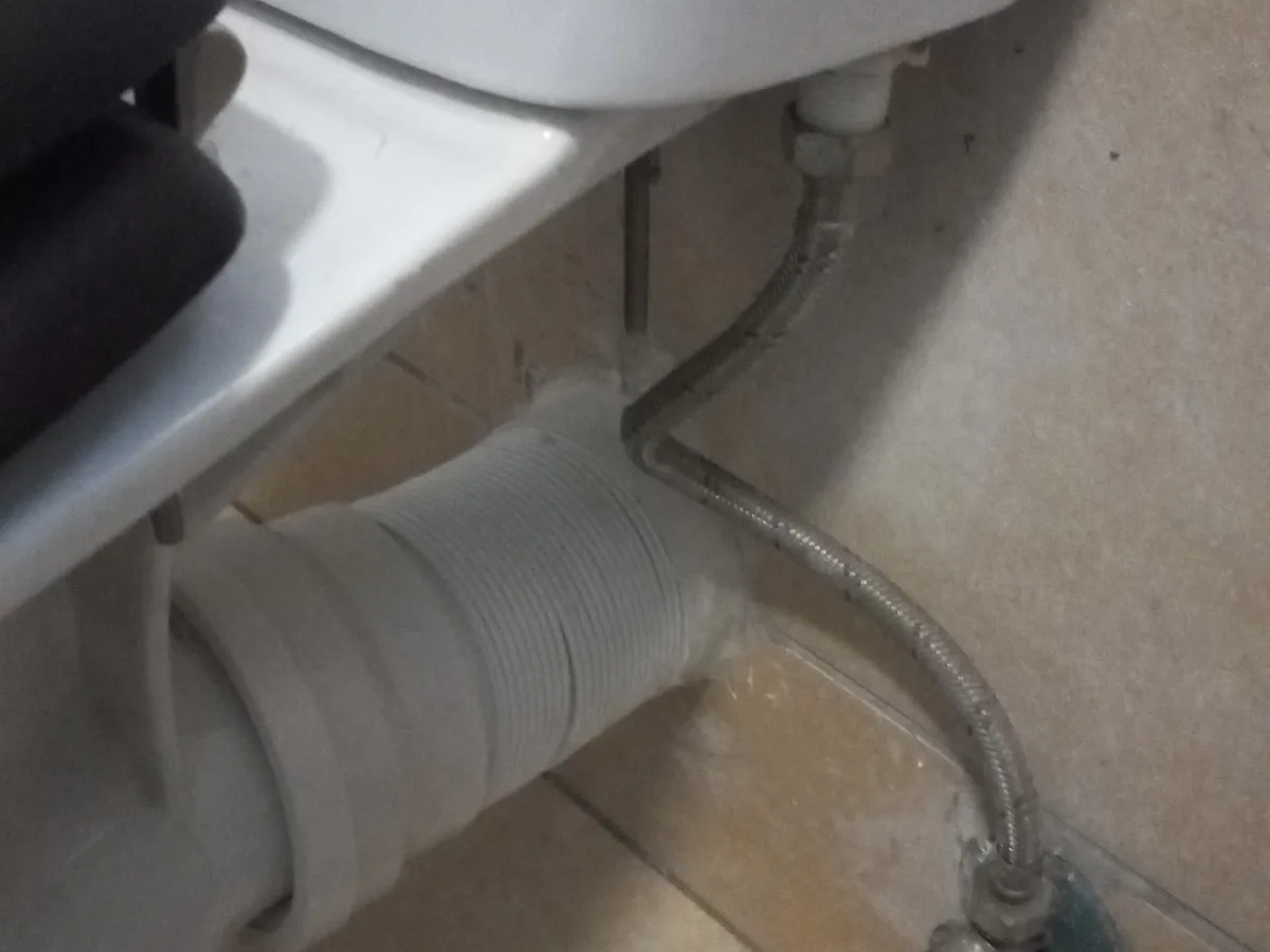 Close-up of completed plumbing repair work