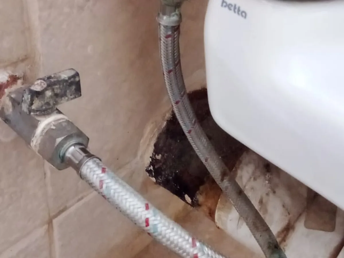 Close-up of completed plumbing repair work