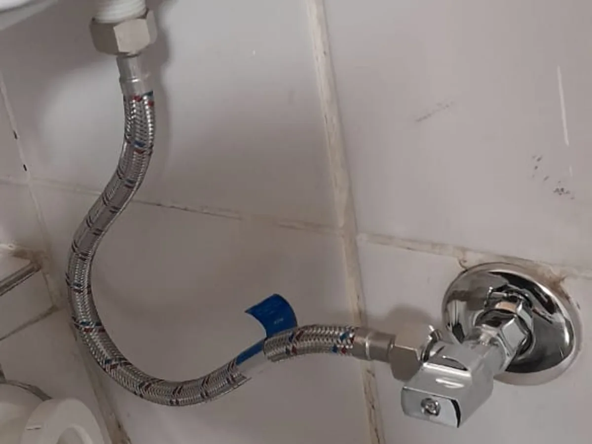 Close-up of completed plumbing repair work