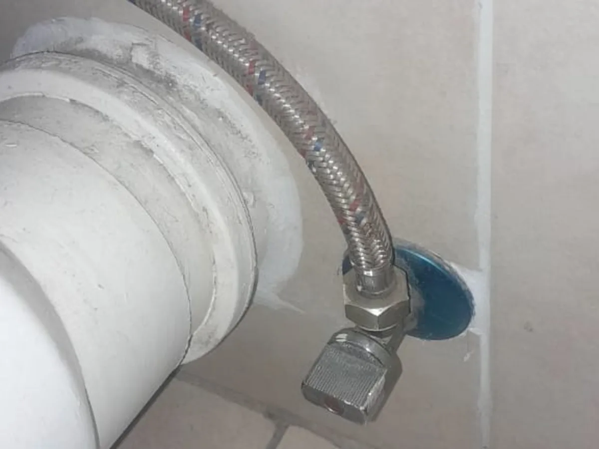 Close-up of completed plumbing repair work