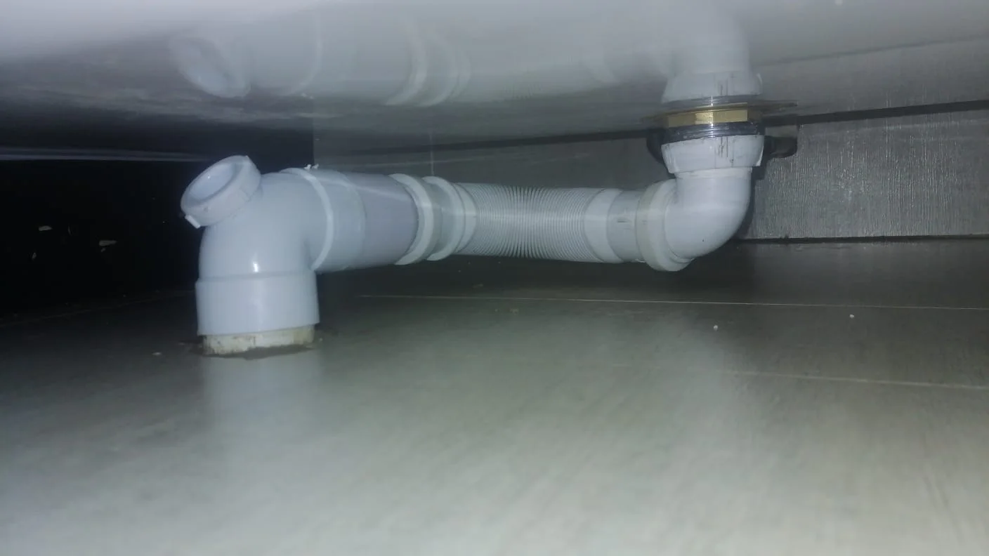 Close-up of completed plumbing repair work