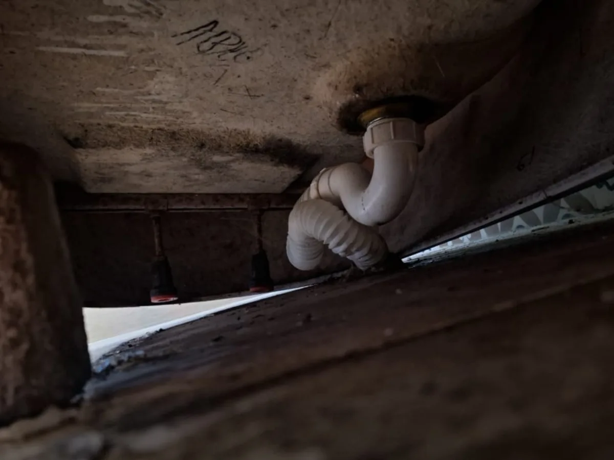 Close-up of completed plumbing repair work