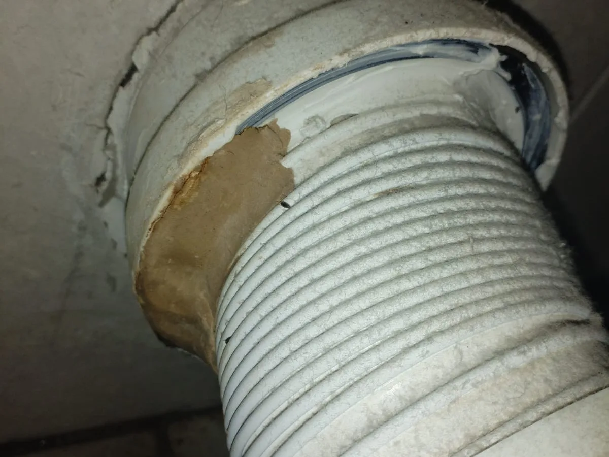 Close-up of completed plumbing repair work