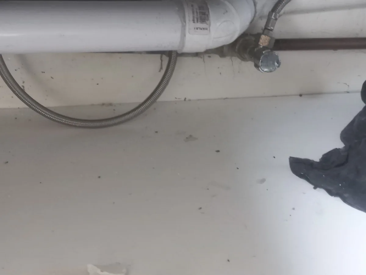 Close-up of completed plumbing repair work