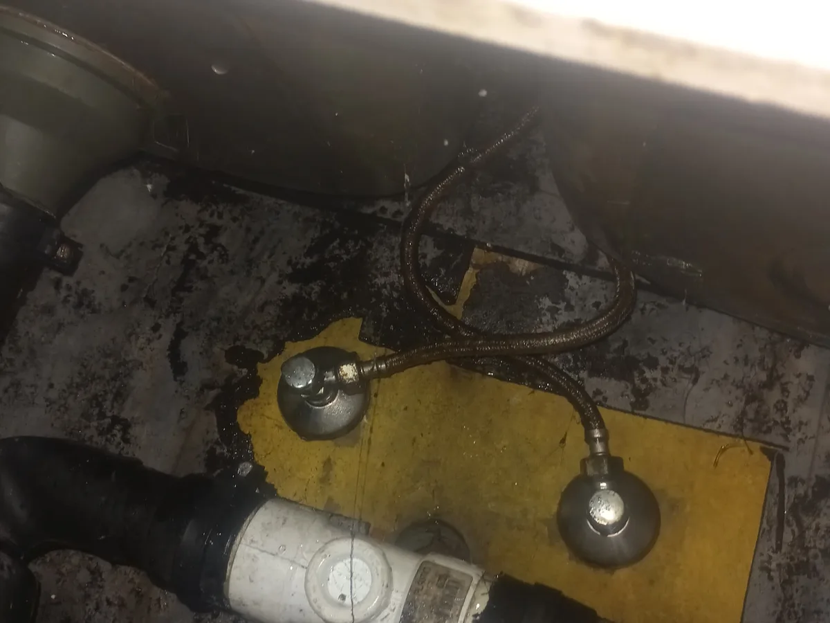 Close-up of completed plumbing repair work