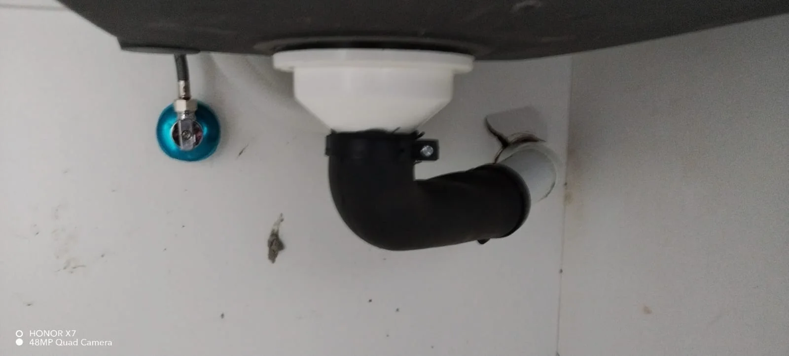 Close-up of completed plumbing repair work